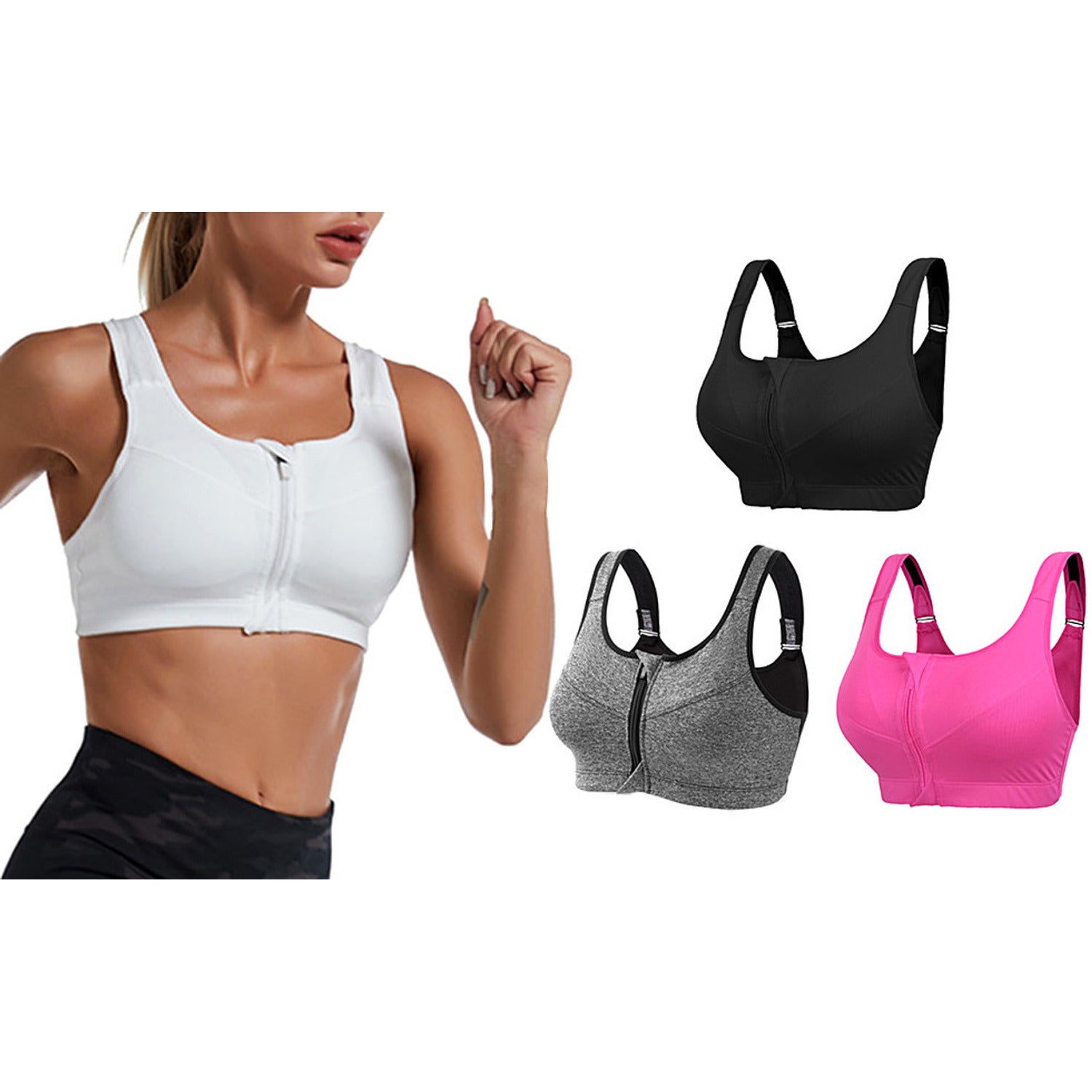 Posture Supportive Front Zip Sport Bra