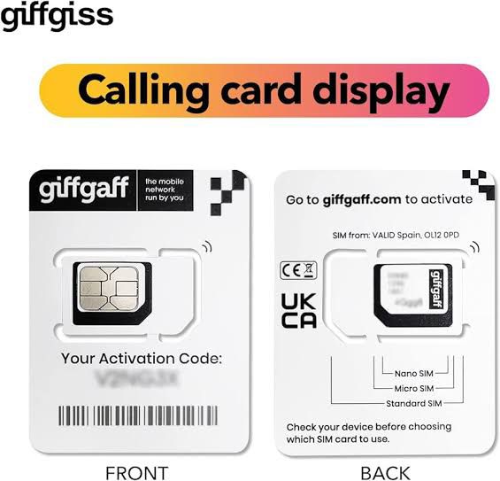 GiffGaff UK Original SIM Card | 100% Working in Pakistan